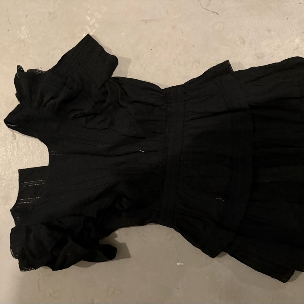 LoveShackFancy black lace mini dress